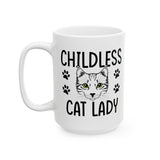 Childless Cat Lady Gift, Quirky Cat Coffee Mug, Funny Liberal Mug, Proud Childless Cat Lady Mug, Political Satire Gift, Gift for Cat Lover