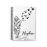Personalized Feather & Birds Spiral Notebook, Notebook for Men/Women, Gift for Her/Him with Custom Name