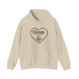 Family Will Always Be Connected By Heart Hoodie, Matching Family Hoodie For Youth Adult, Vacation Group Hoodie, Cute Fam Day, Family Gathering