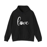 Paw Print Love Hoodie, Paw Print Heart Hoodie, Dog Lover Hoodie, Dog Heart Hoodie, Paw Heart Hoodie, Paw Love Hoodie