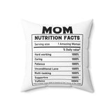 Mom Gifts, Nutrition Facts Pillow, Mothers Day Gift, Unique Gift for Mommy Mama Wife, Home Decor, Mom Christmas or Birthday Present