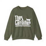 The Catfather Sweatshirt for Men, Funny Cat Dad Gifts, Cat Daddy Sweatshirt, Cat Lover Christmas Gift for Man, Long Sleeve Pullover Sweatshirt
