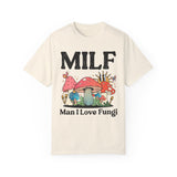 Retro Mushroom Tshirt, Dark Colors Funny MILF Man I Love Fungi Shirt, Cottagecore Shroom Tee, Oversized UNISEX T-shirt, Novelty Mom shirt