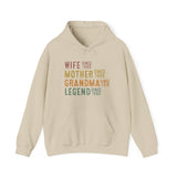 Personalized Mom Grandma Hoodie, Wife Mother Grandma Legend, Mother's Day Hoodie, Grandmother Custom Dates, Funny Mom Birthday Gift for Mom