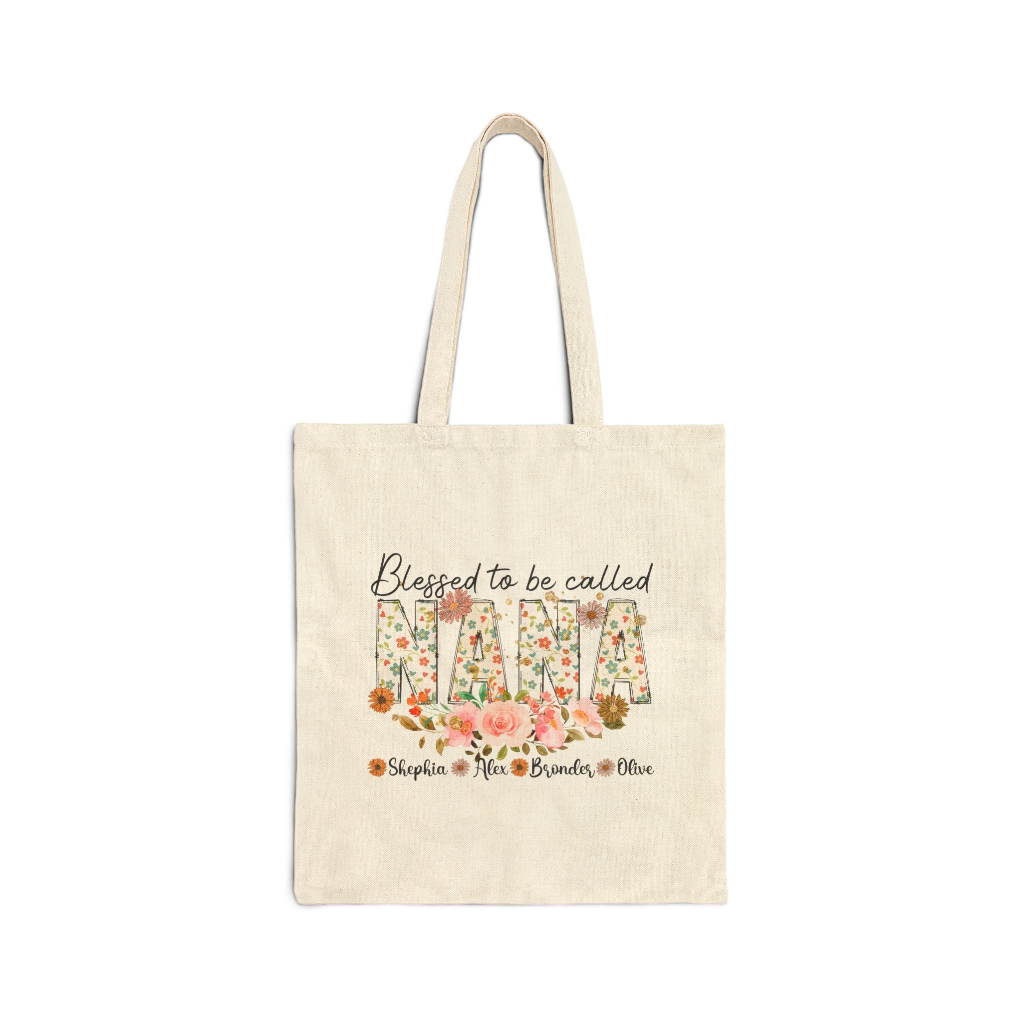 Blessed To Be Called Nana Tote Bag With Kids Names