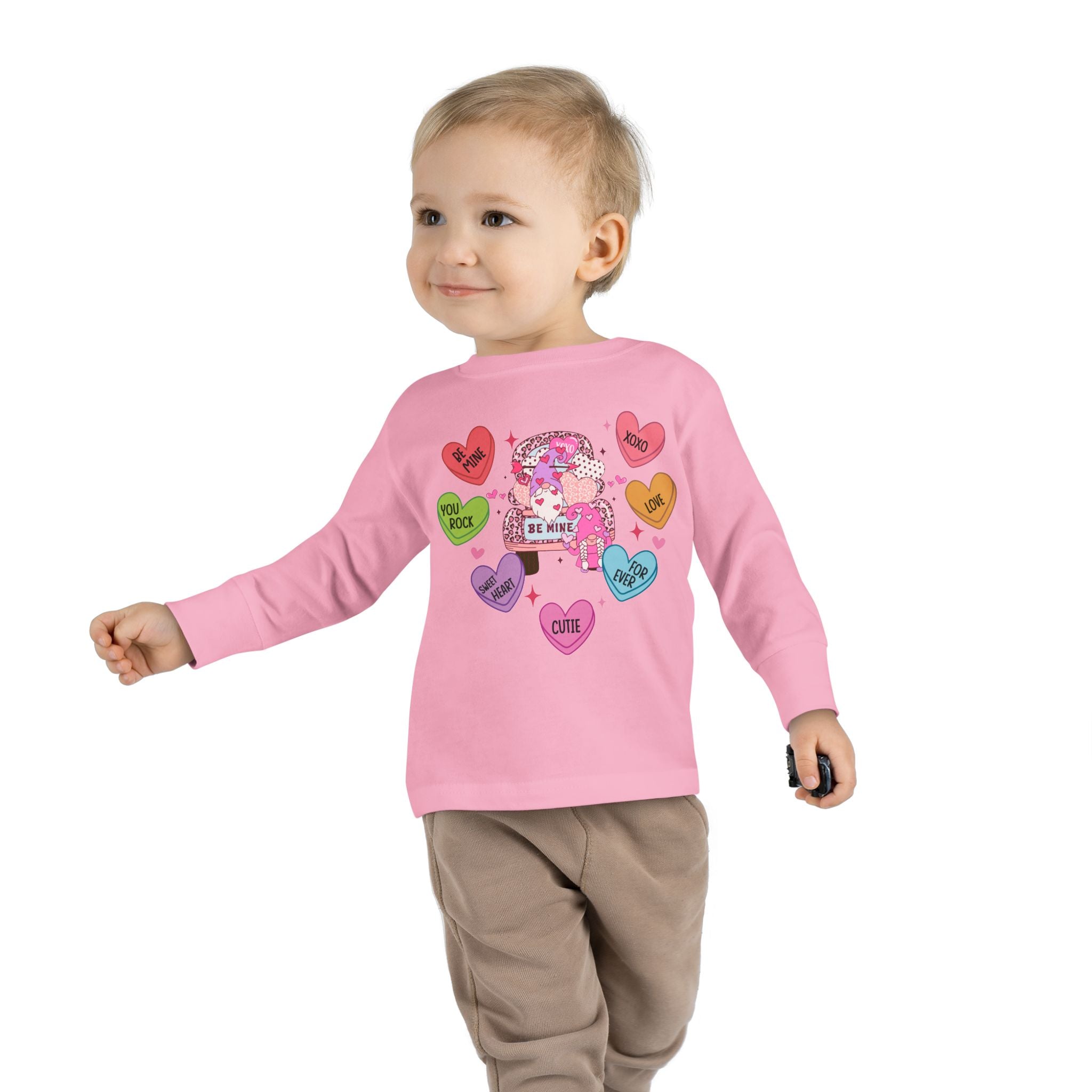 Candy Hearts Valentines Toddler Long Sleeve Tshirt