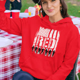 On Friday We Wear Red Hoodie, We Wear Red Remember Everyone Deployed Hoodie, US Flag Sweatshirt, American Flag Us Veteran Shirt