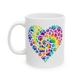Colorful Paw Heart Coffee Mug