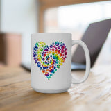 Colorful Paw Print Heart Coffee Mug