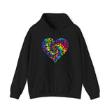 Colorful Paw Print Heart Hoodie
