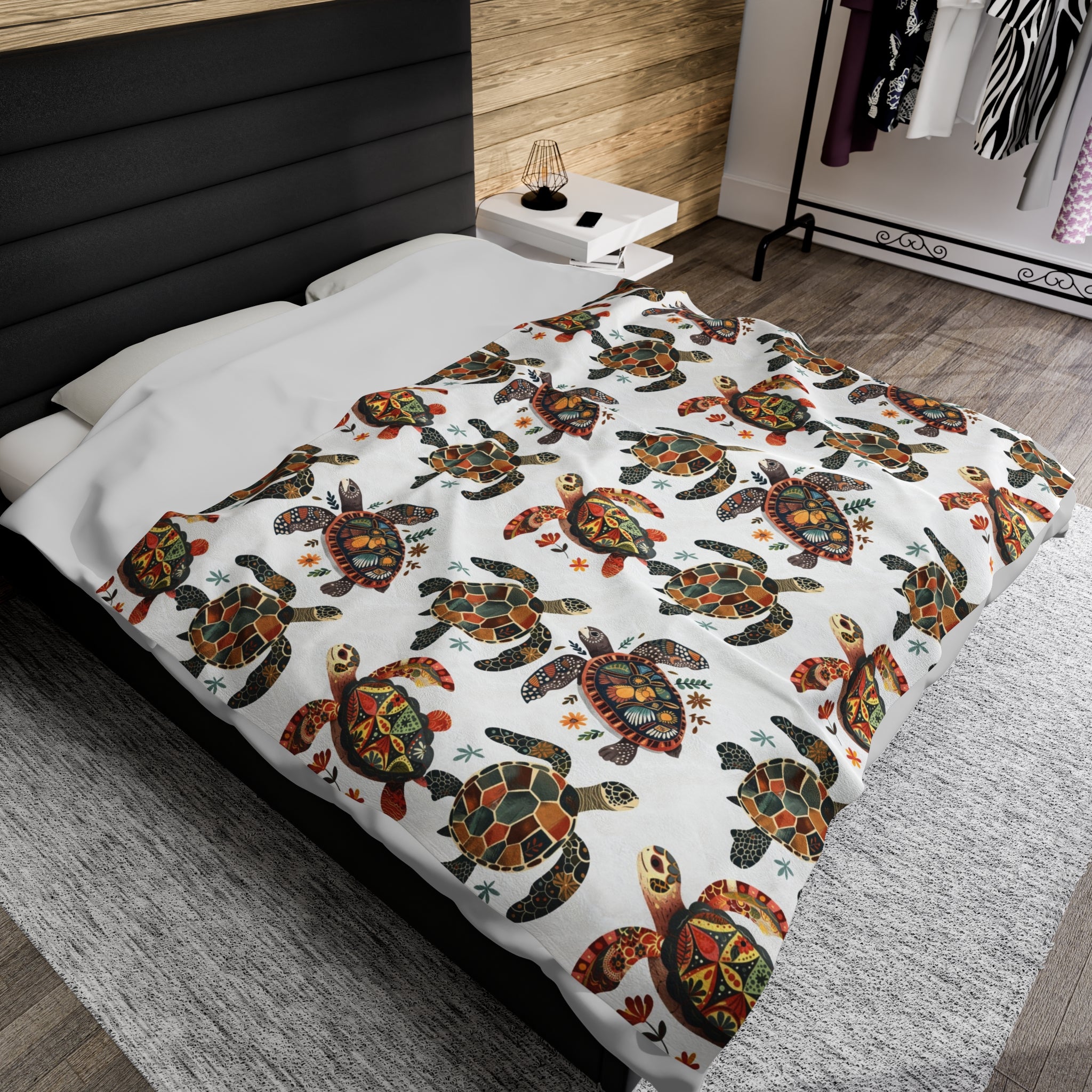 Colorful Sea Turtle Blanket
