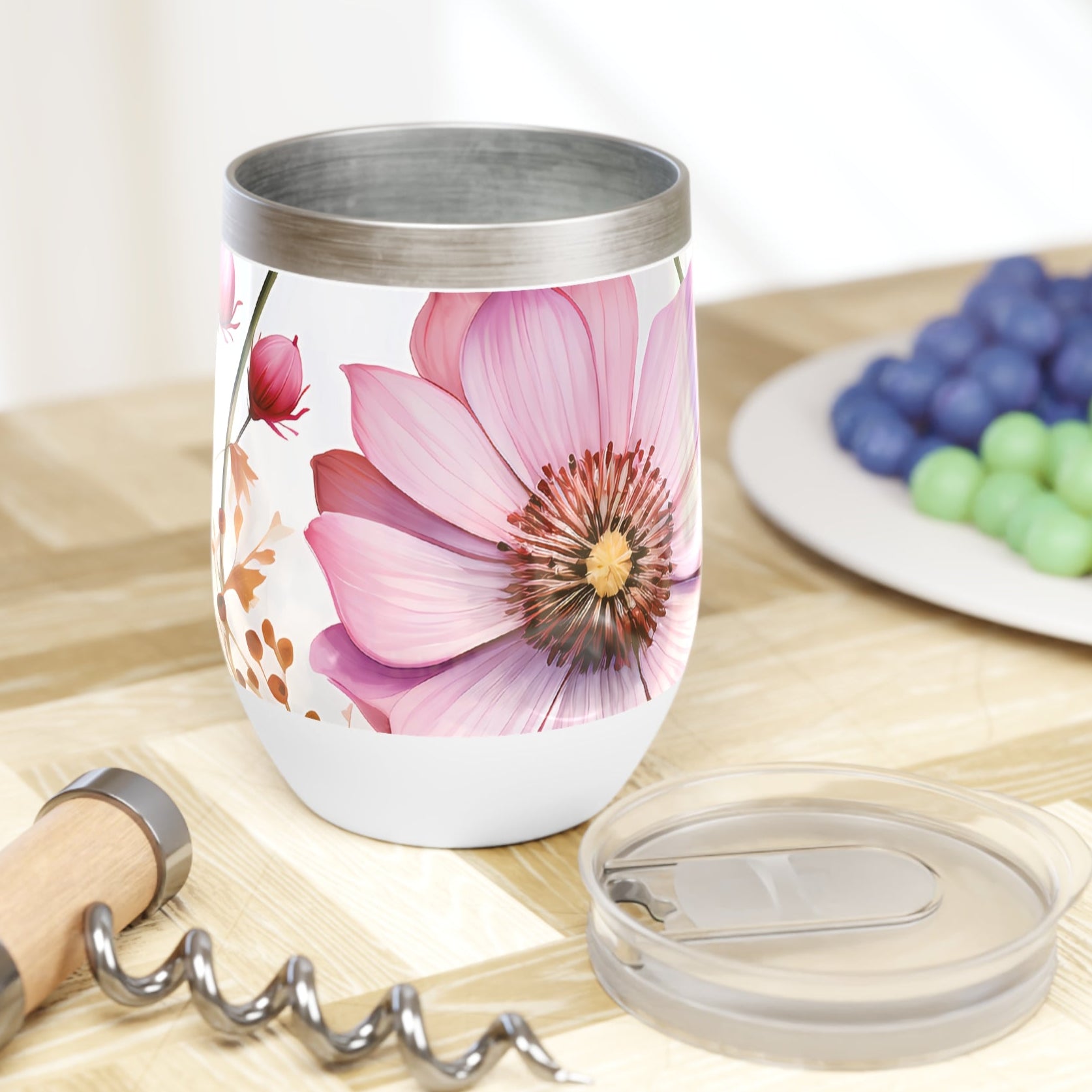 Cosmos Flower Chill Wine Tumbler