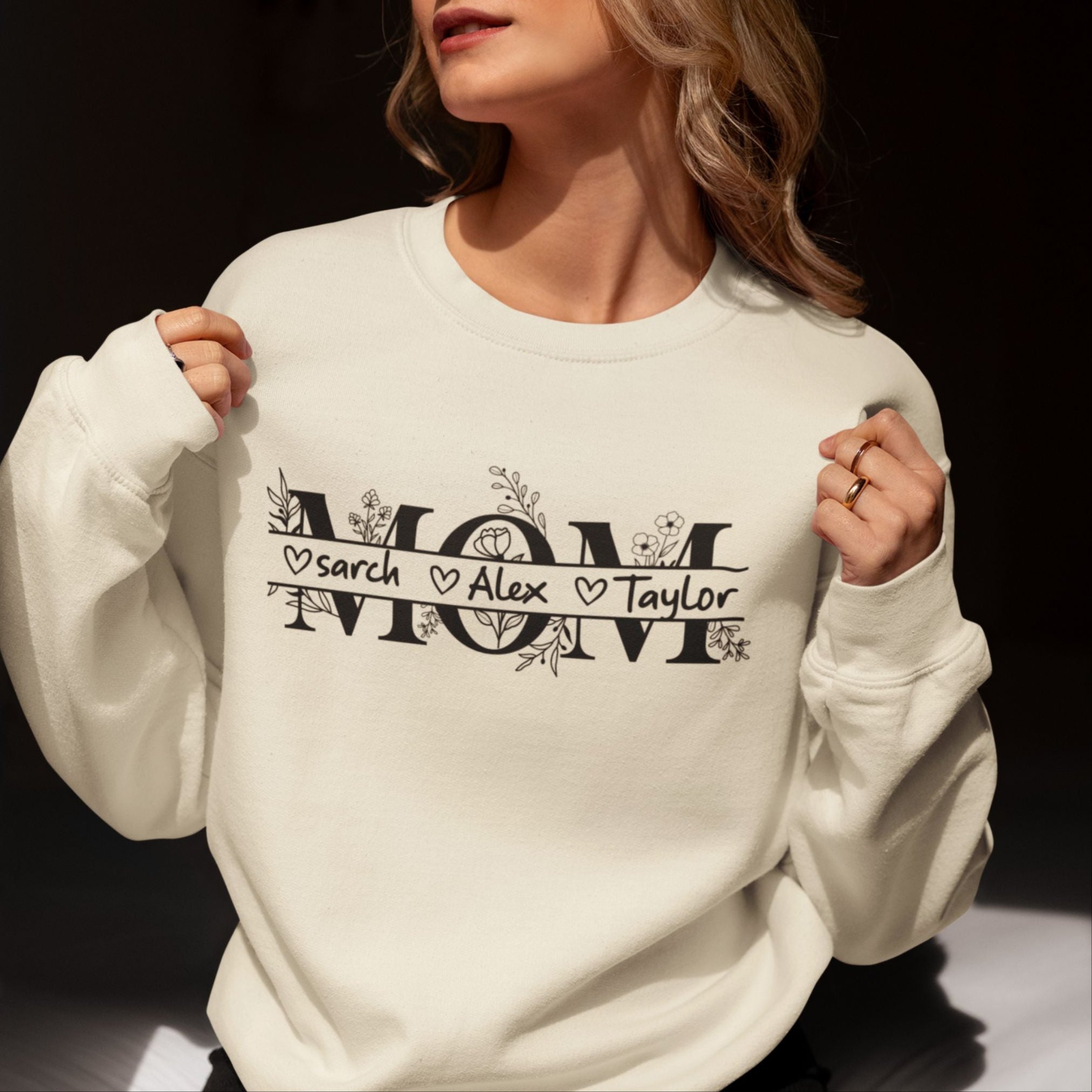 Custom Mama Sweatshirt With Kids Names