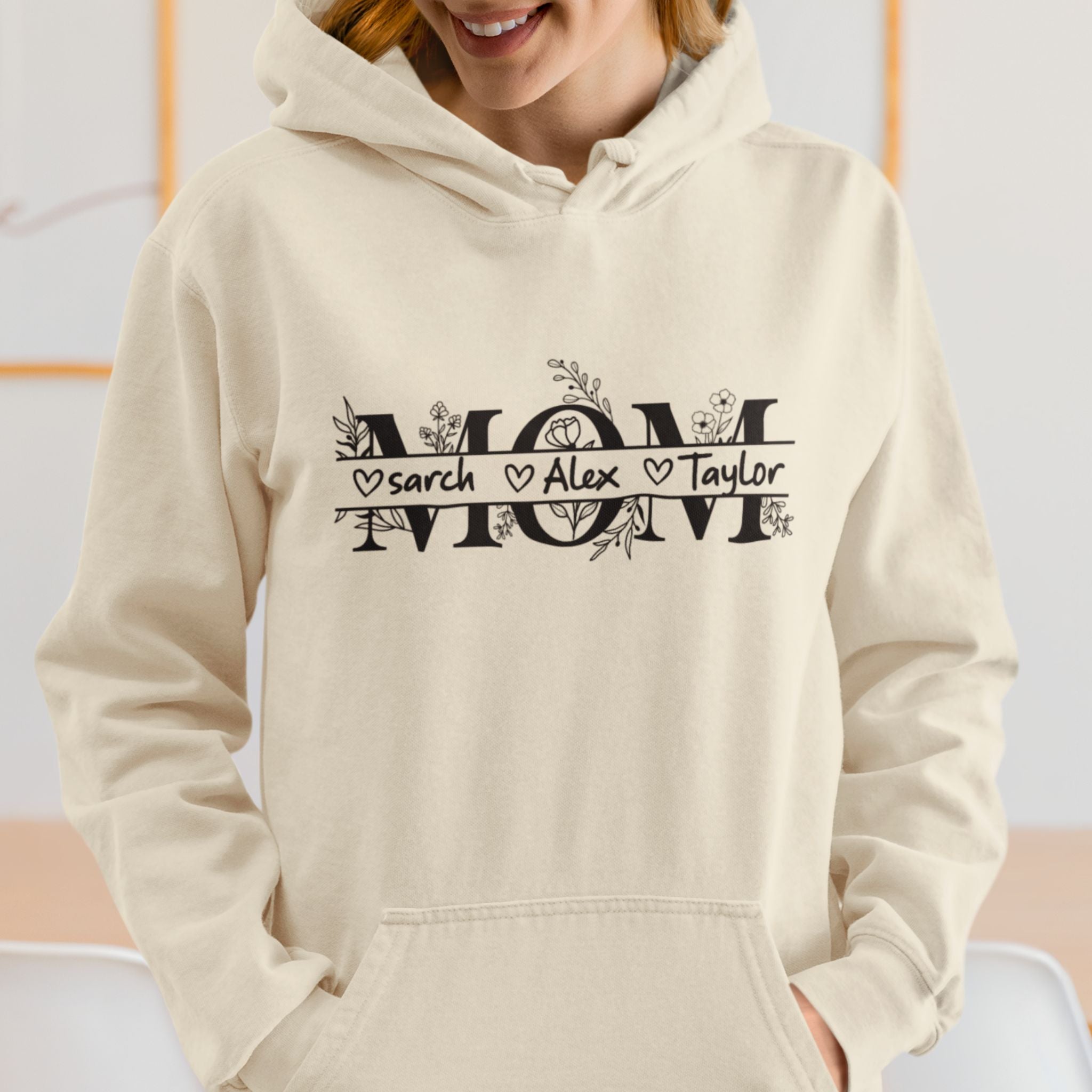 Custom Mom Hoodie with Kids Names