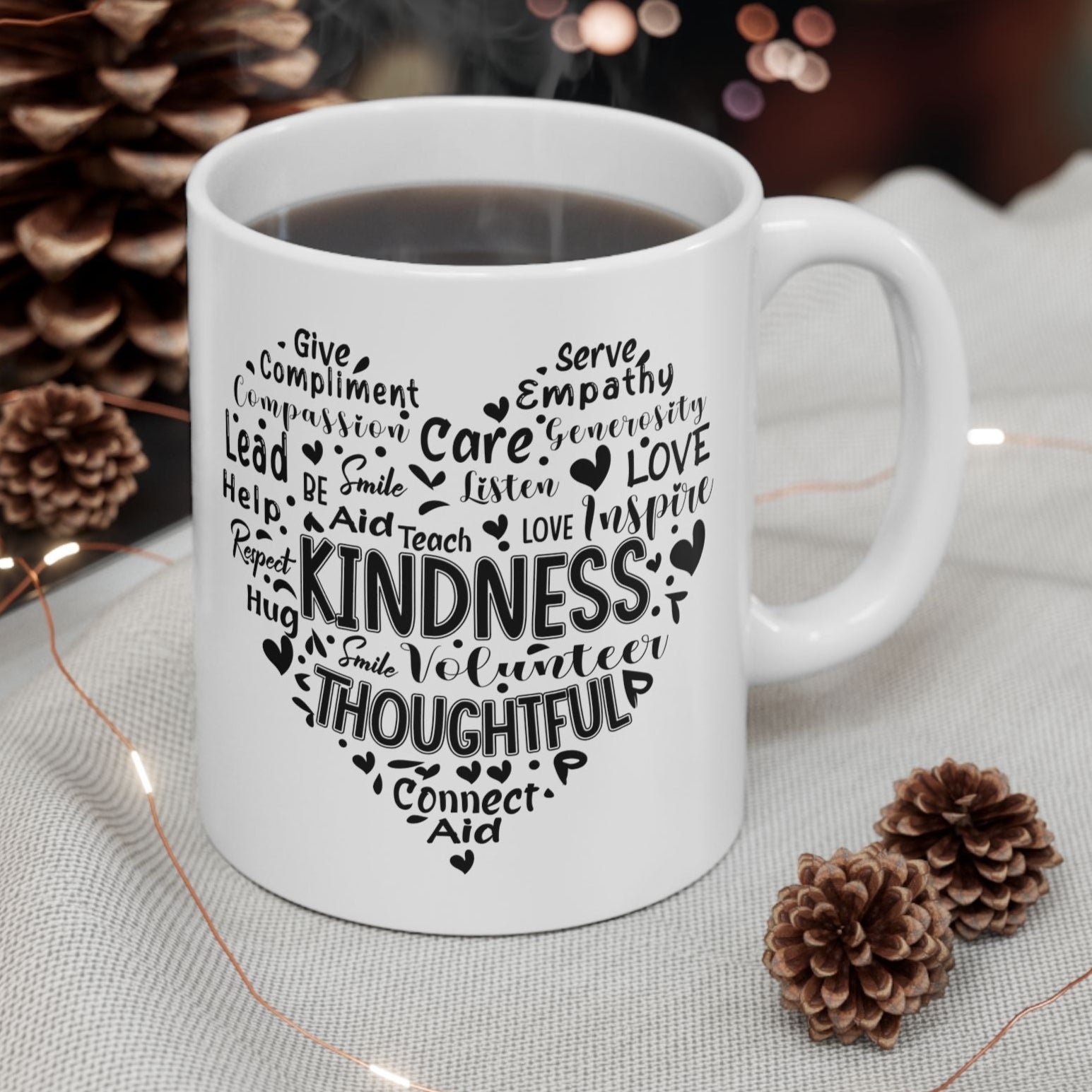 Cute Heart Be Kind Graphic Coffee Mug