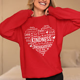 Cute Heart Be Kind Graphic Sweatshirt