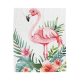 Cute Pink Flamingo Velveteen Blanket