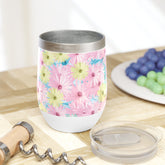Daisy Floral Pattern Chill Wine Tumbler