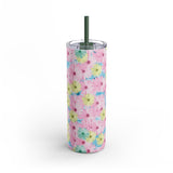 Daisy Floral Pattern Skinny Tumbler
