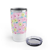 Daisy Flower Print Ringneck Tumbler