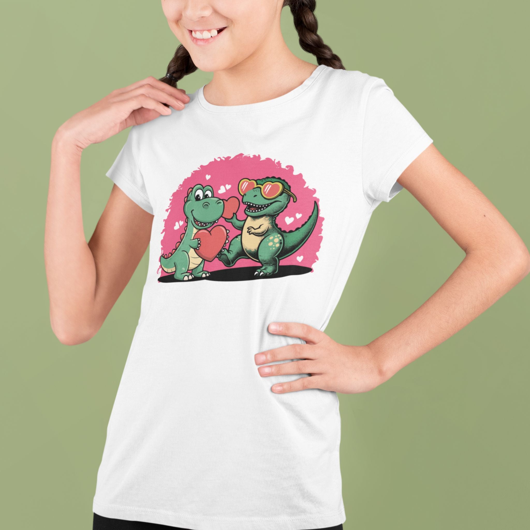Dinosaur Valentine Kids Shirt