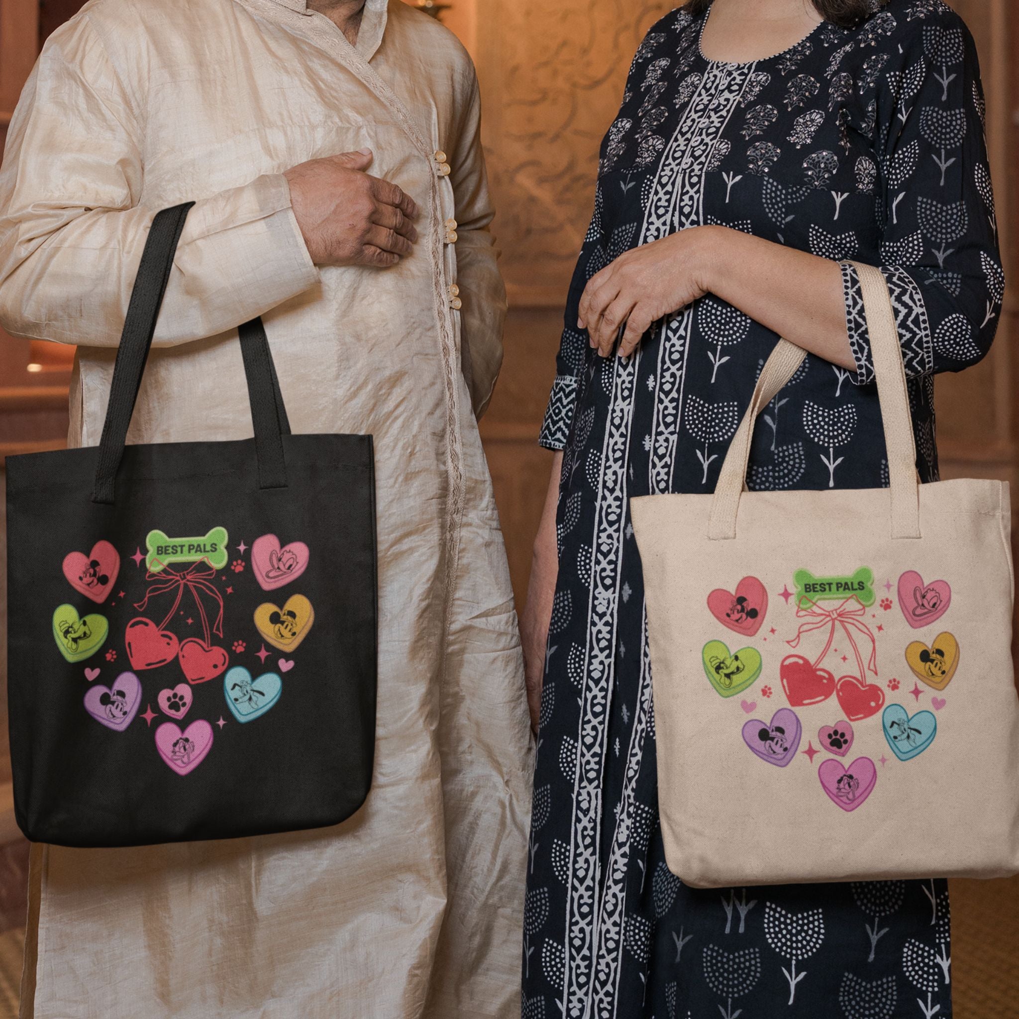 Disney Mickey And Friends Candy Hearts Tote Bag