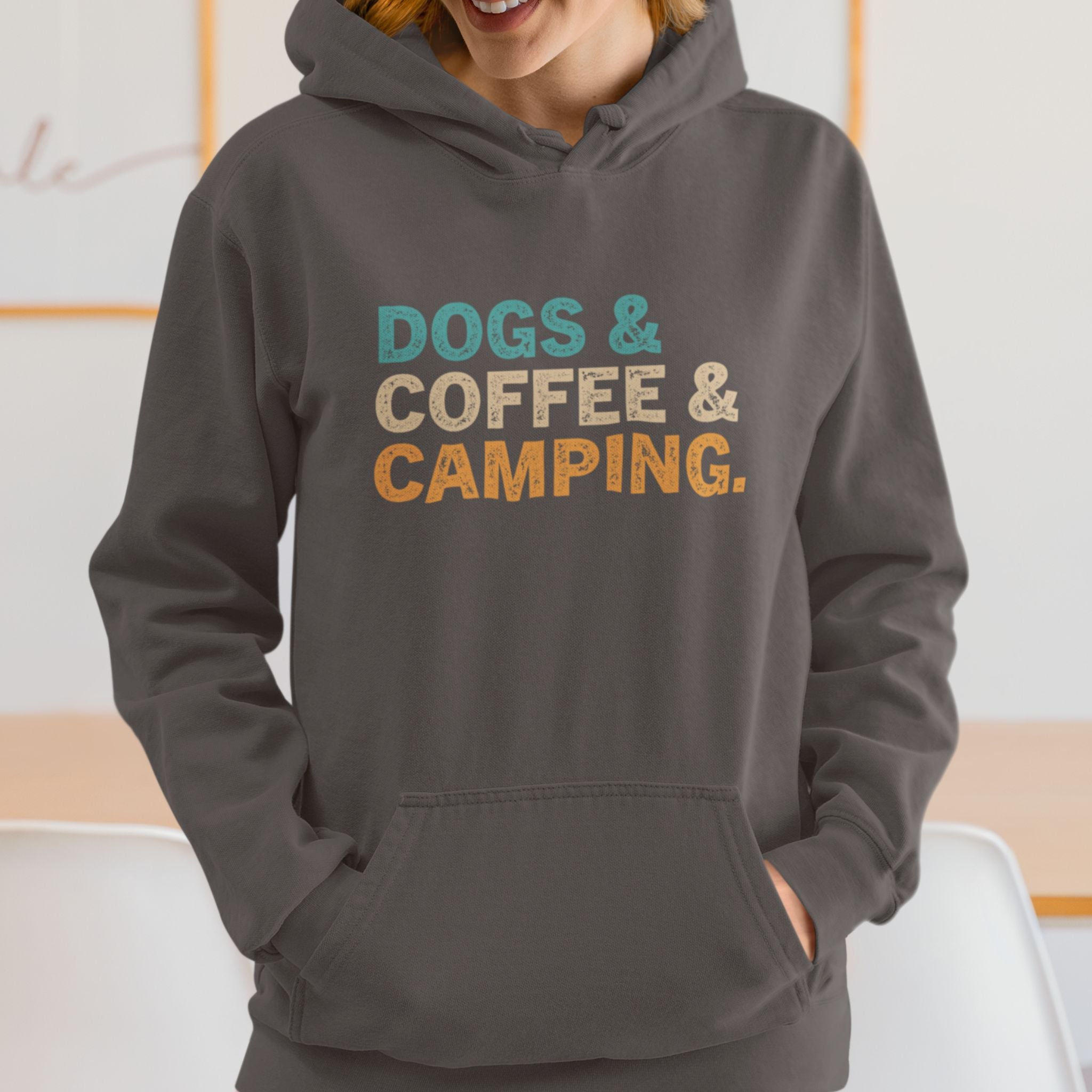 Dogs and Coffee and Camping Hoodie