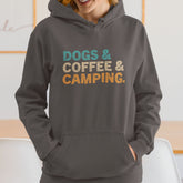 Dogs and Coffee and Camping Hoodie