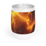 Fiery Lightning Sky Wine Tumbler