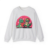 Funny Valentine Dinosaur and Hearts Sweatshirt