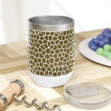 Giraffe Print in Olive Green Chill Wine Tumbler