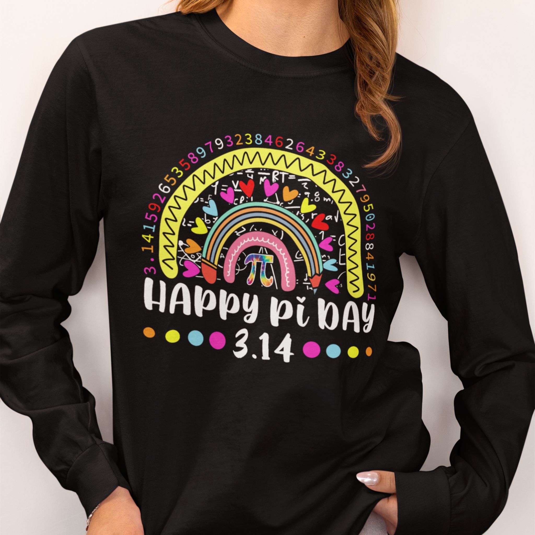 Happy Pi Day Rainbow Long Sleeve Shirt