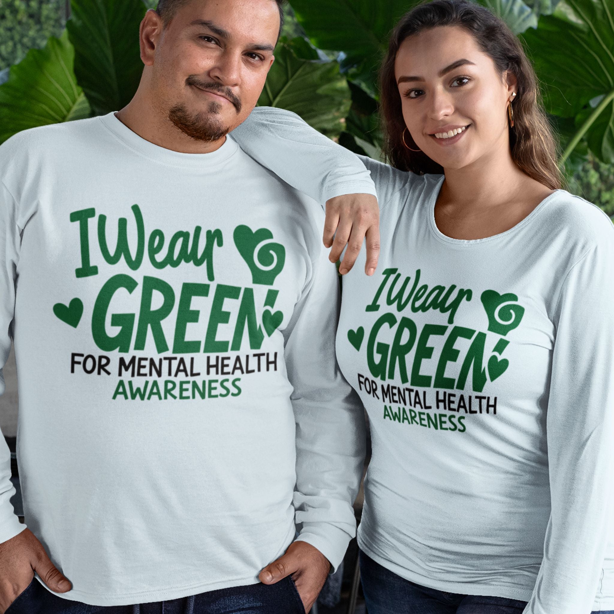 I Wear Green For Mental Health Awareness Long Sleeve Shirt