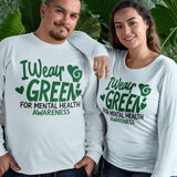 I Wear Green For Mental Health Awareness Long Sleeve Shirt