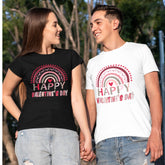 Leopard Rainbow Valentines Day Shirt, Happy Valentines Day Tshirt, Valentines Shirt, Gift for Couples Shirt, Couple Matching Shirt, Leopard Tee