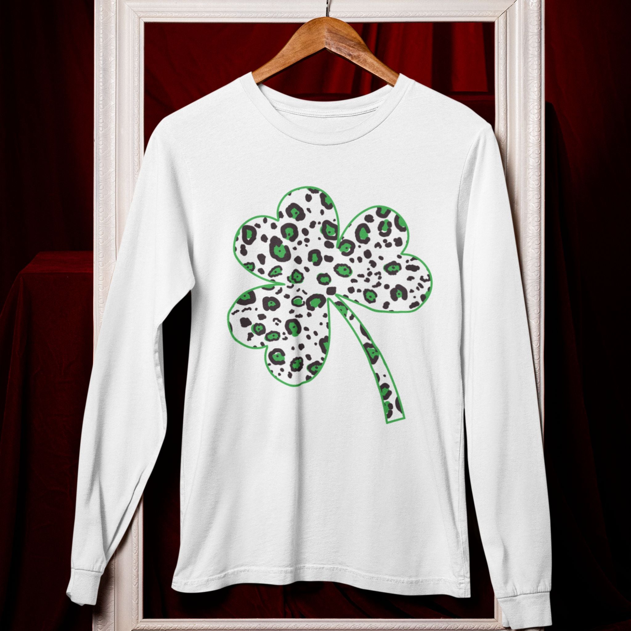 Leopard Shamrock Long Sleeve Tee