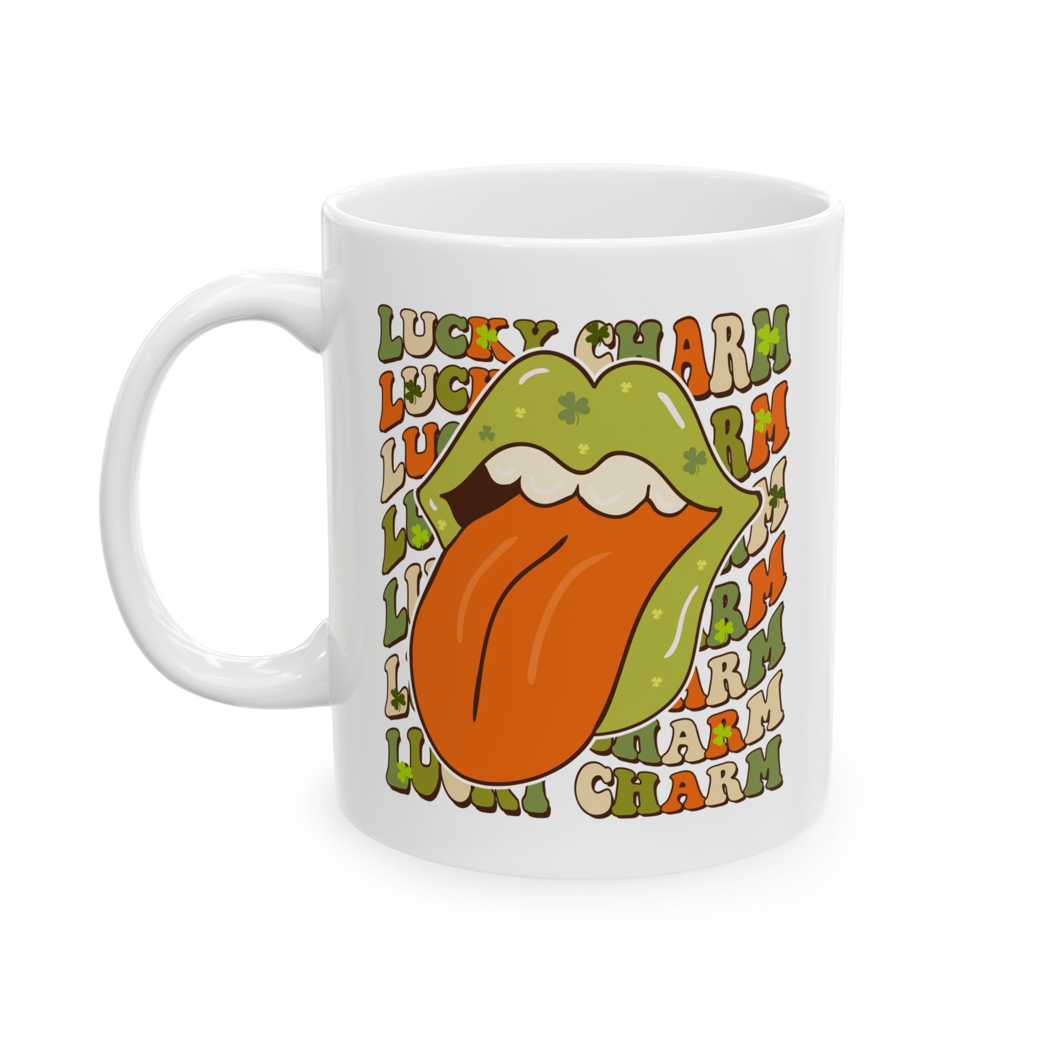 Lucky Charm Shamrock Lips Coffee Mug