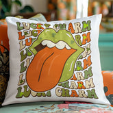 Lucky Charm Shamrock Lips Pillow