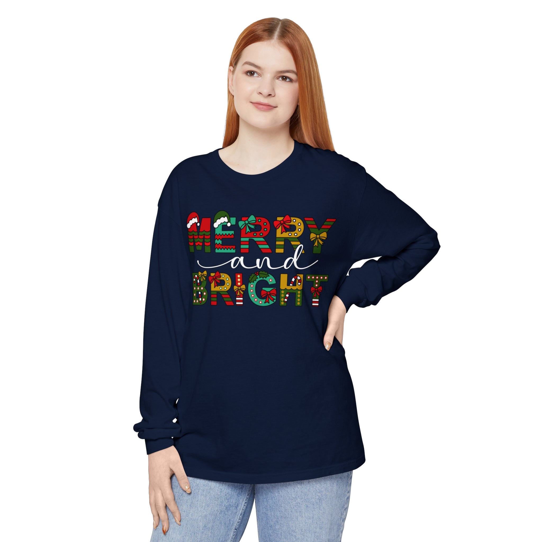 Merry and Bright Christmas Long Sleeve Shirt