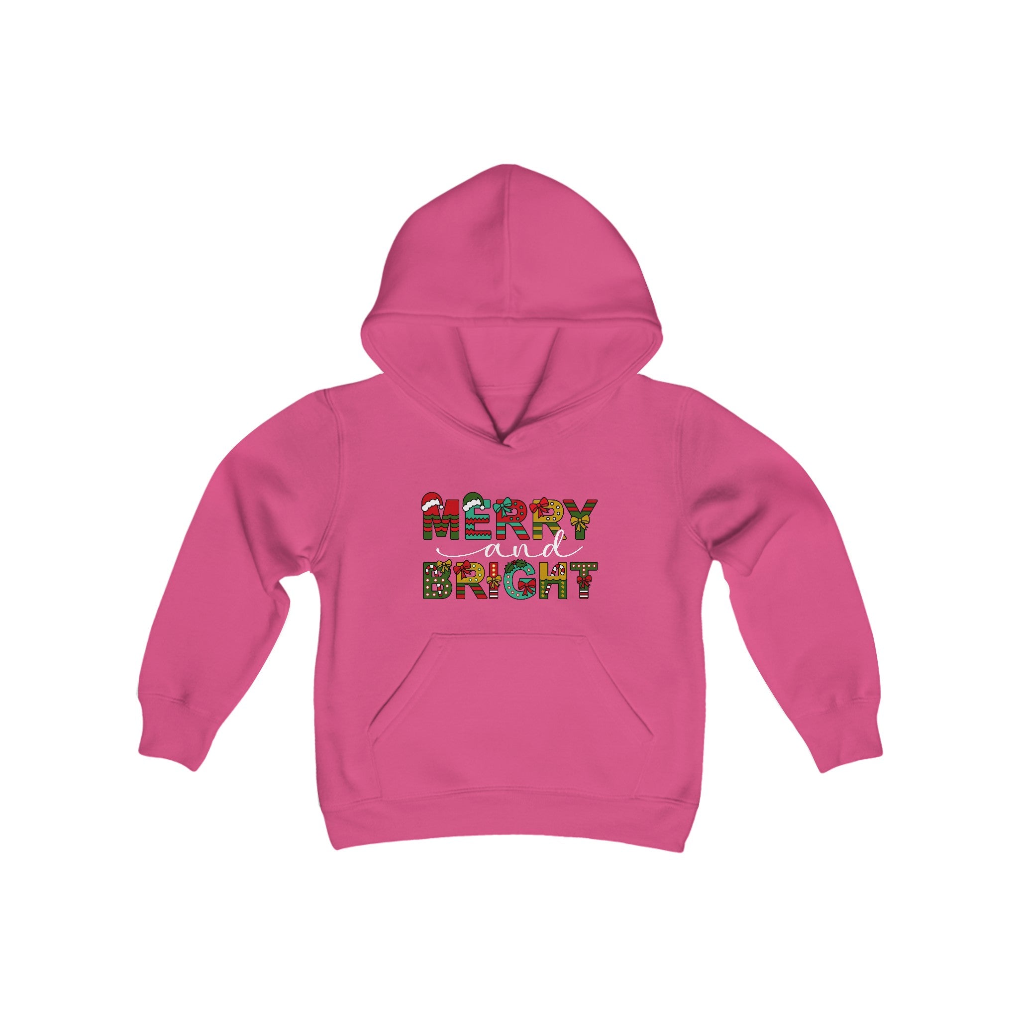 Merry and Bright Hoodie Sweatshirt For Kids