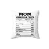 Mom Nutrition Facts Throw Pillow