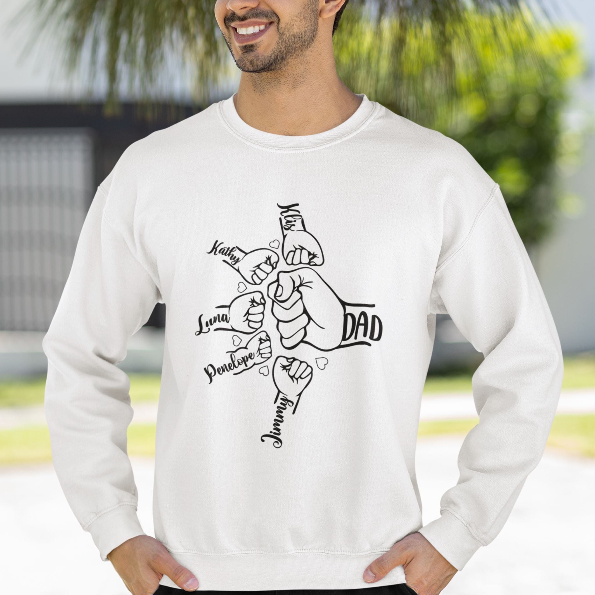 Personalized Dad Sweatshirt With Kids Name