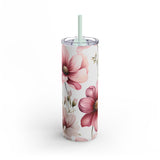 Pink Floral Skinny Tumbler