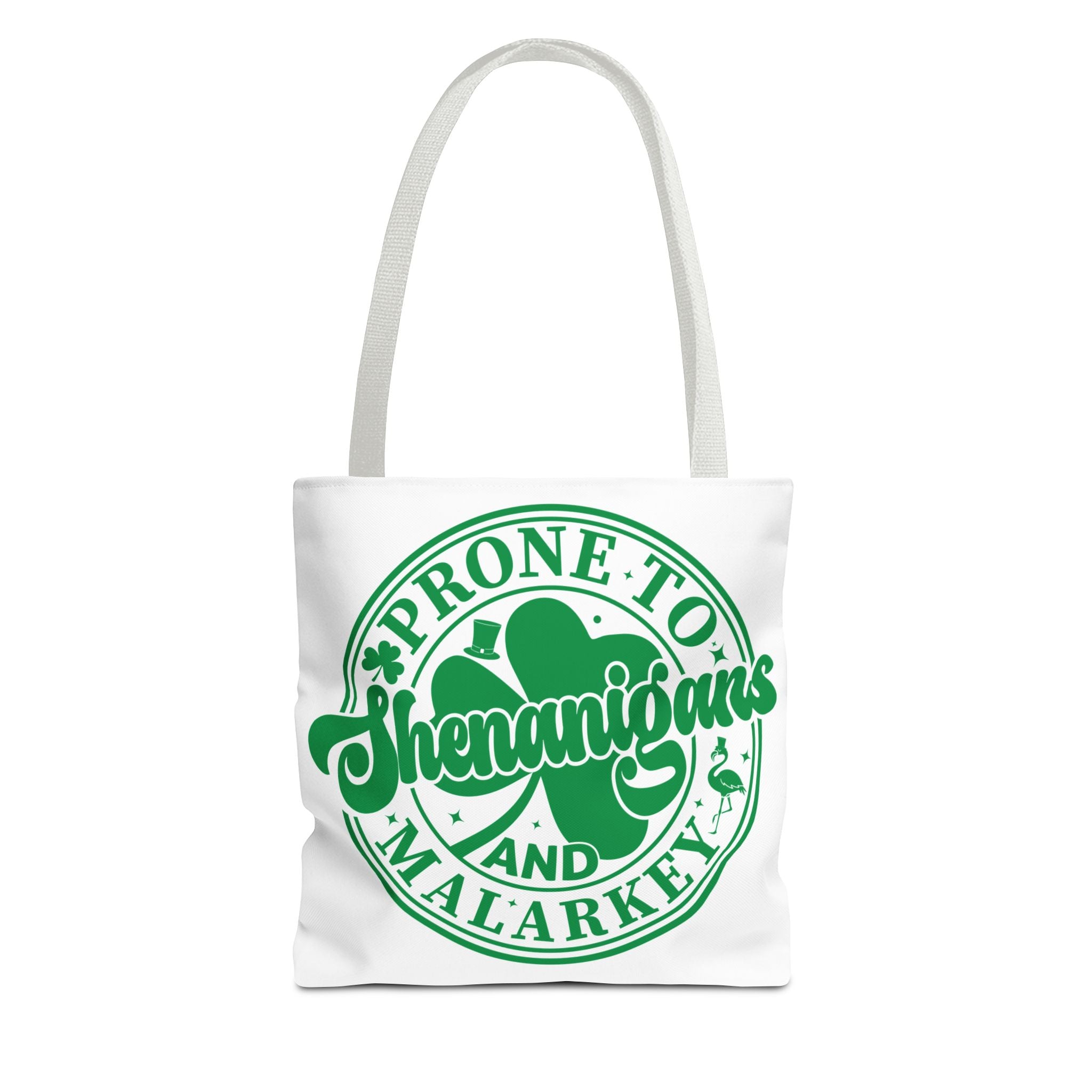 Prone To Shenanigans & Malarky Shamrock Tote Bag
