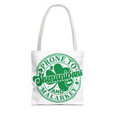Prone To Shenanigans & Malarky Shamrock Tote Bag