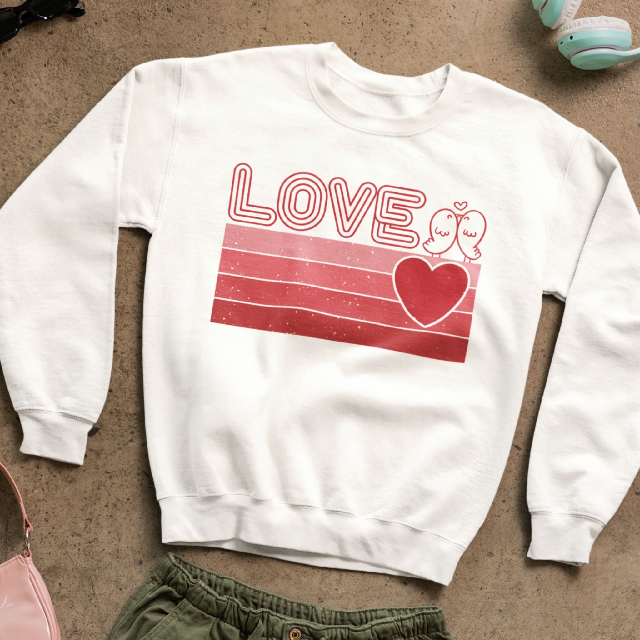 Retro Love Valentines Day Sweatshirt