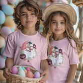 Retro Pink Santa Christmas Kids Shirt