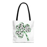 Saint Patricks Day Leopard Shamrock Tote Bag