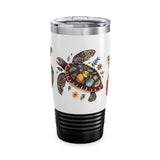 Sea Turtle Floral Design Tumbler
