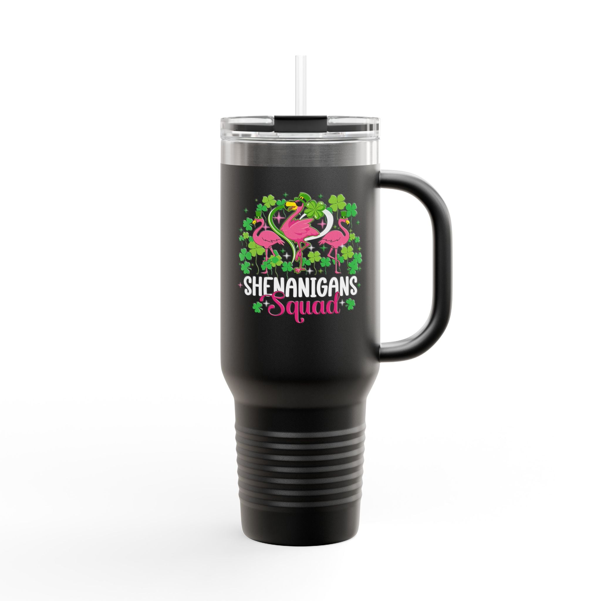 Shenanigan Squad Irish Flamingo 40oz Travel Mug